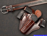 Custom IWB Gun Holster with exotic Shark Trim with matching gun belt
