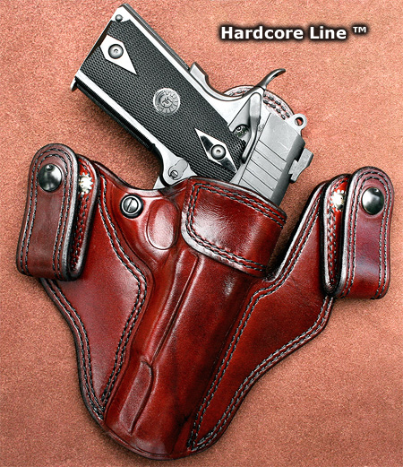 This M-11 Hardcore Line™ is designed specifically for those who desire the best holster construction for serious use. We build these for undercover agents, cops, military, security and civilians who demand an extremely well built holster able to stand up to tons of sweat and heat and harsh environments. The advantage of this Hardcore Line™ is thinner design for better concealment along with incredible durability over and above standard holster leather.