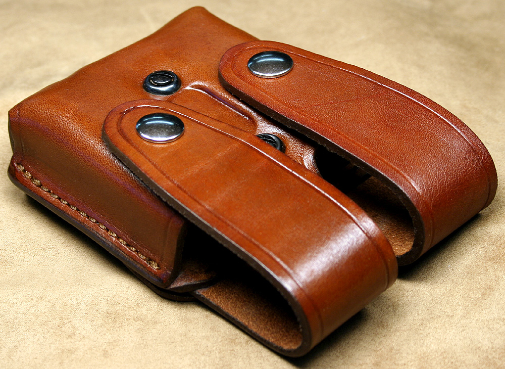 Brigade Holsters- Leather M-22 Double Mag Pouch